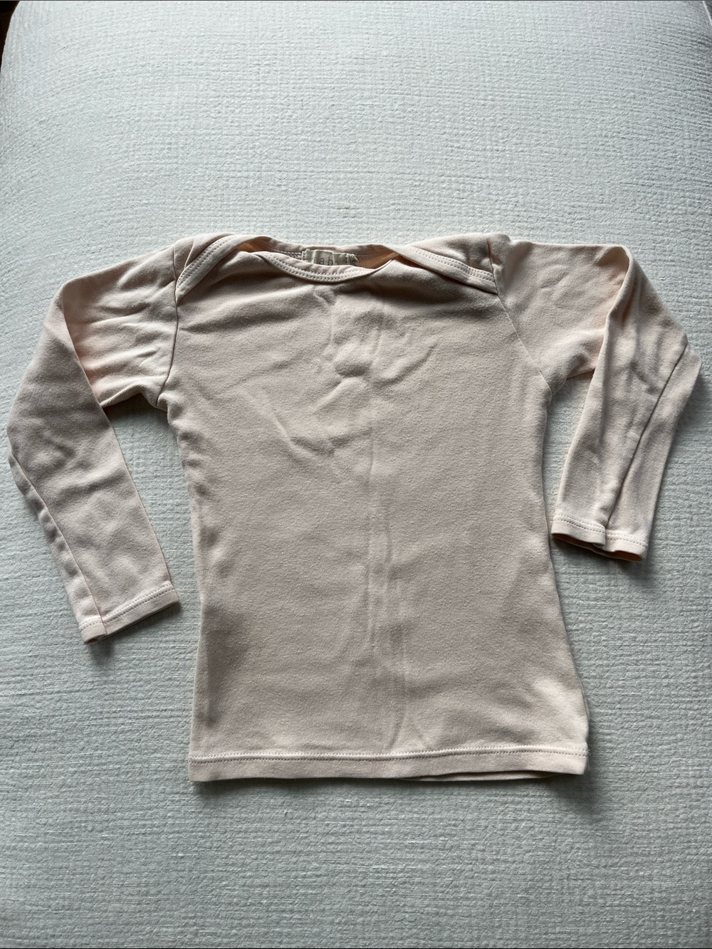 Mabo Kids organic cotton long sleeve lap tee in blush